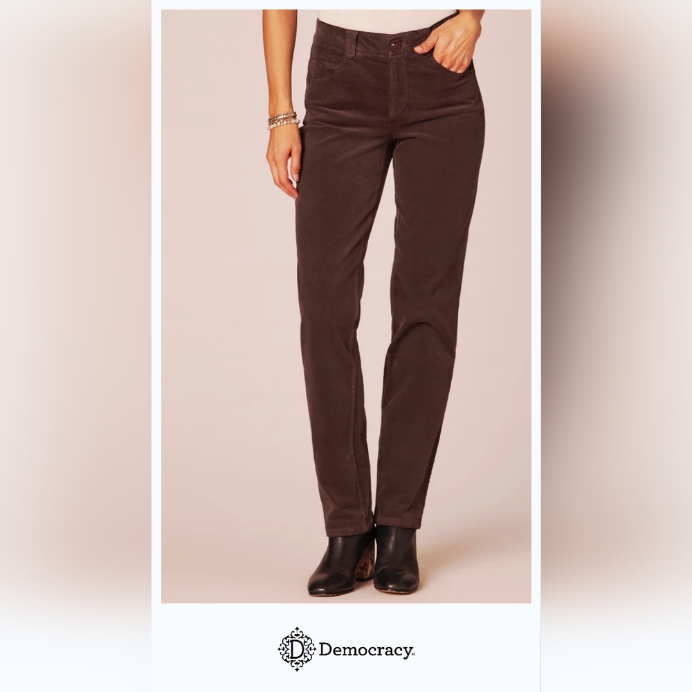 Democracy "Ab" Solution Mid-Rise Corduroy Straight Leg Pants